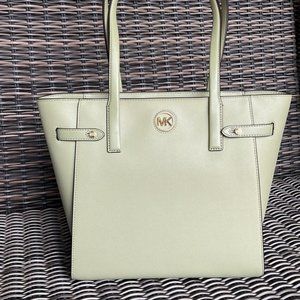 Michael Kors Carmen Large Leather NS Tote Light Sage Multi